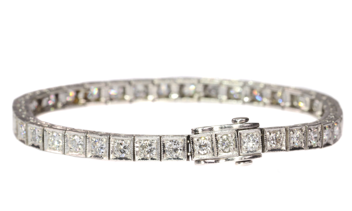 Art Deco Platinum & Diamond Bracelet (178M) | The Antique Jewellery Company