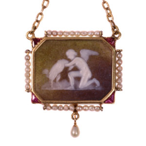 Antique Victorian Cameo Pendant on Gold Chain