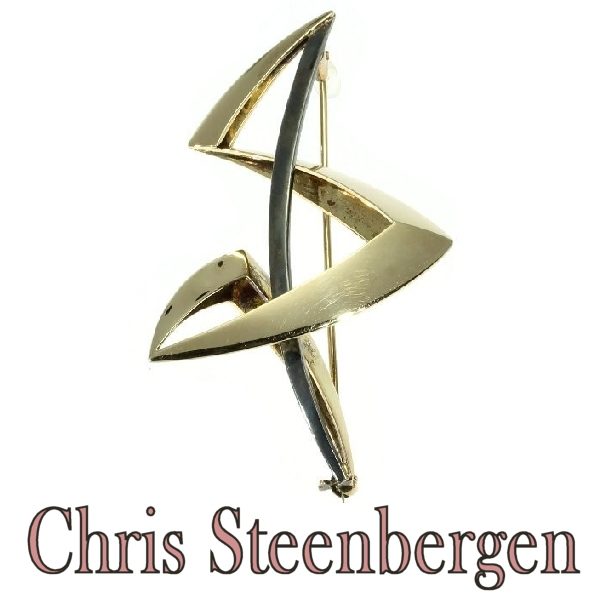 Vintage Chris Steenbergen Gold and Silver Brooch