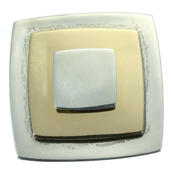 Vintage Chris Steenbergen Gold and Silver Square Brooch
