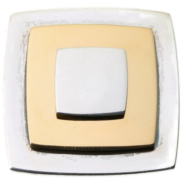 Vintage Chris Steenbergen Gold and Silver Square Brooch