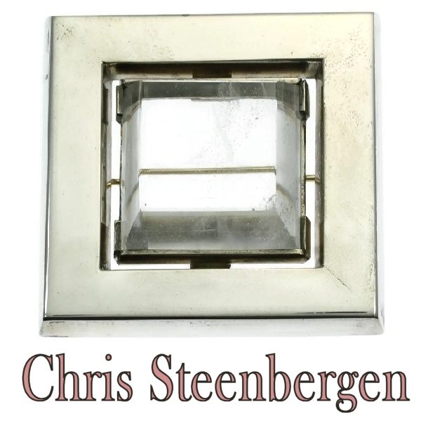 Vintage Chris Steenbergen Rock Crystal Set Silver Brooch