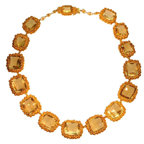 Antique Georgian Citrine Necklace in 18ct Yellow Gold