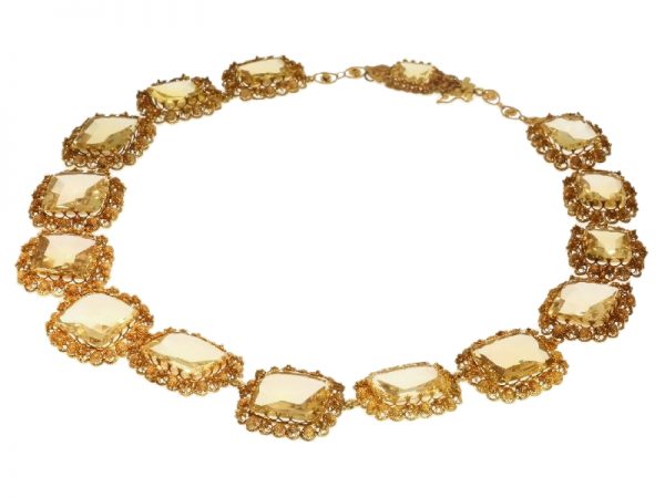 Antique Georgian Citrine Necklace in 18ct Yellow Gold