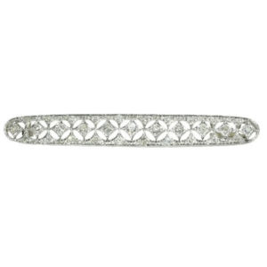 Antique Belle Époque Dutch Diamond Bar Brooch, Platinum