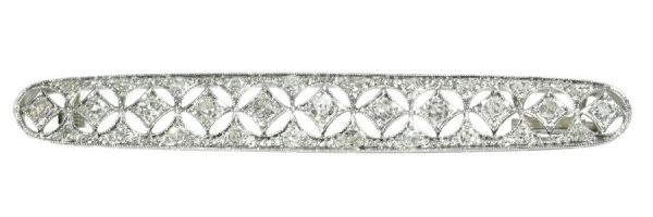 Antique Belle Époque Dutch Diamond Bar Brooch, Platinum