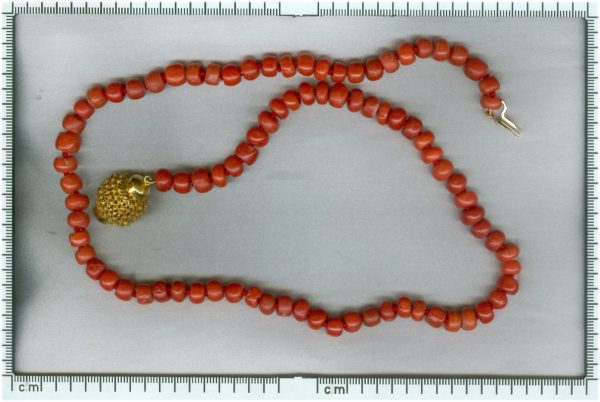 Antique Victorian Dutch Victorian Coral Bead Necklace