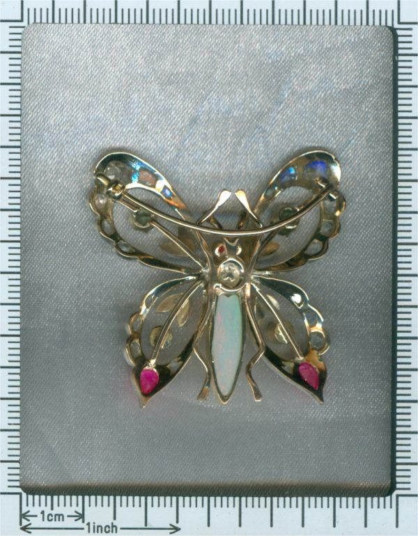 Vintage Gem Set Butterfly Brooch, 18ct Gold