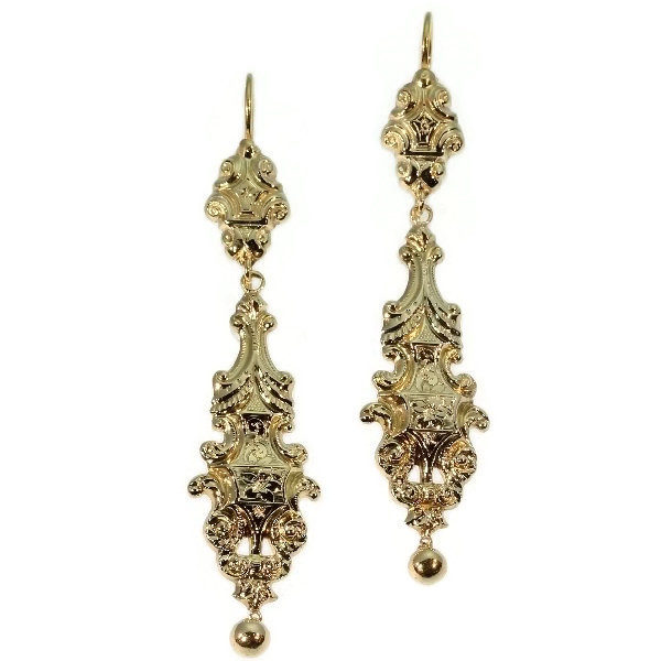 Antique Victorian Gold Pendant Earrings