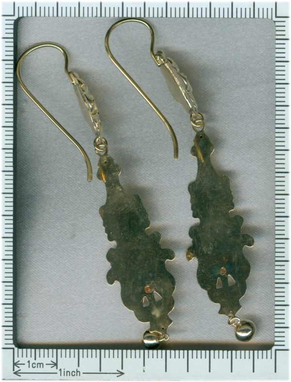 Antique Victorian Gold Pendant Earrings