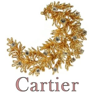 Vintage Cartier Diamond Set 18ct Yellow Gold Brooch