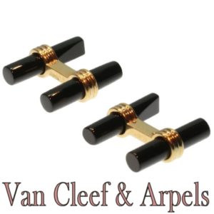Vintage Van Cleef and Arpels Onyx and Gold Cufflinks