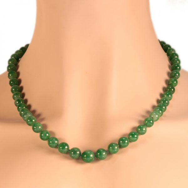 Antique Art Deco Certified Jadeite Necklace