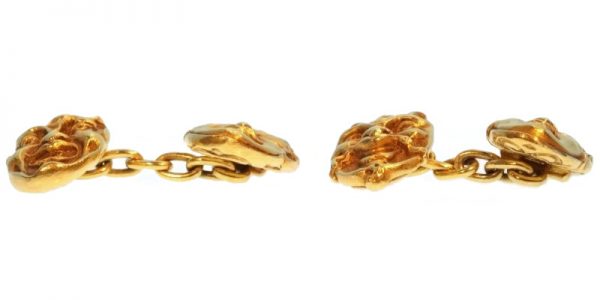 French Antique Victorian Portrait Cufflinks, 18ct Yellow Gold, Circa 1890