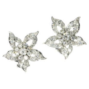 Vintage Brilliant Cut Diamond Ear Clips, 3.50ct