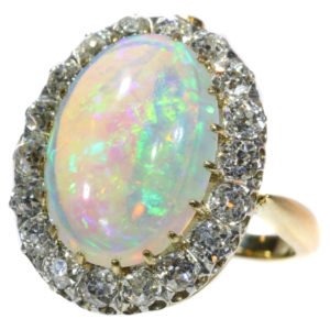 Enchanting Antique Victorian Opal and Diamond Interchangeable Ring Necklace