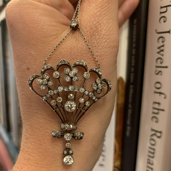 Antique Belle Epoque 2.30ct Old Cut Diamond Pendant