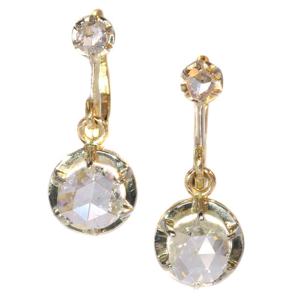 Antique Art Deco Rose Cut Diamond Earrings