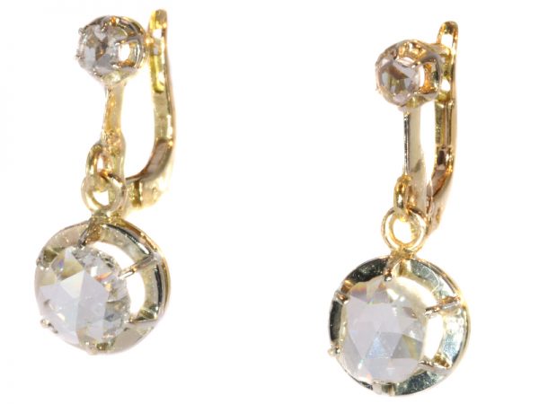 Antique Art Deco Rose Cut Diamond Earrings