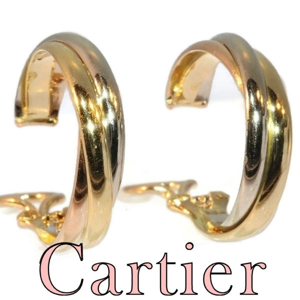 cartier 3 colour gold earrings
