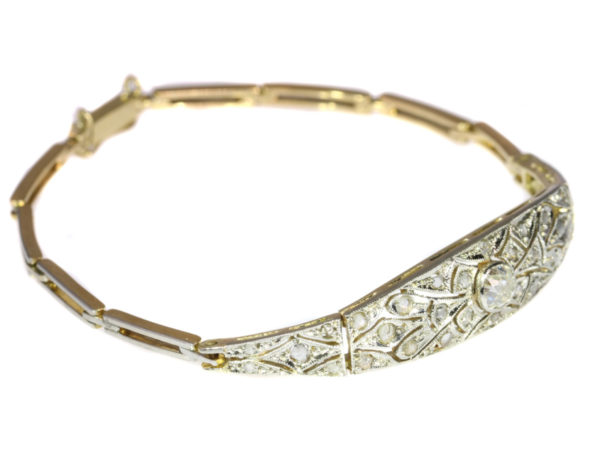 Antique Art Deco Diamond Bracelet in 18ct Yellow and White Gold