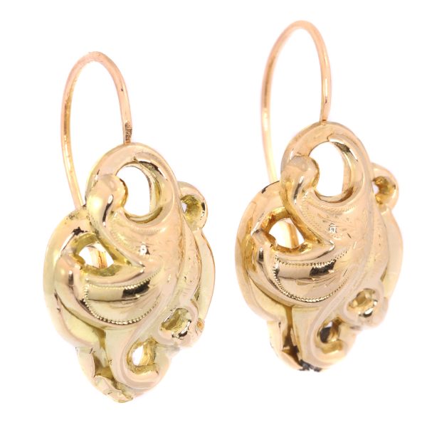 Antique Victorian 18ct Yellow Gold Earrings