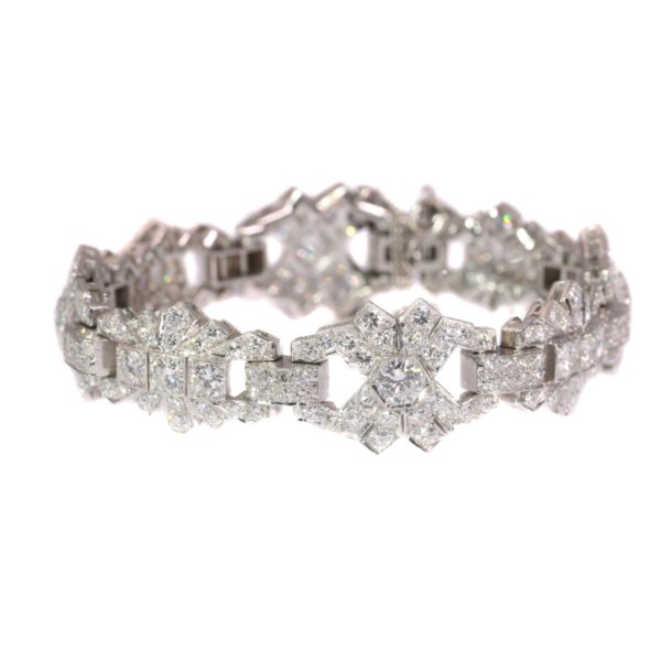 Vintage Art Deco Style Diamond Platinum Bracelet