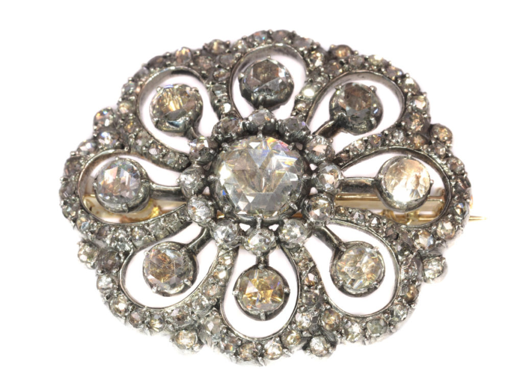 Antique Victorian Dutch Rose Cut Diamond Brooch - Jewellery Discovery