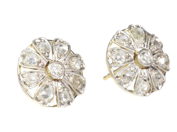 Antique Art Deco Rose Cut Diamond Earrings