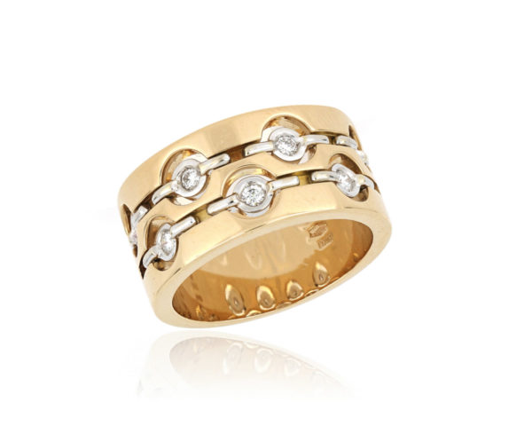 Diamond Set Ring in 18ct Yellow and White Gold