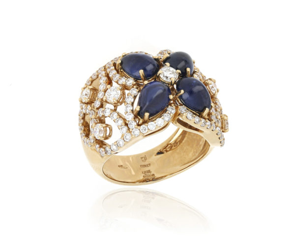 Fine Sapphire and Diamond Ring in 18ct Yellow Gold