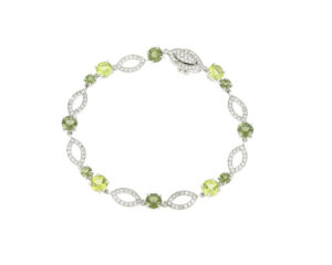 Peridot and Diamond Set Bracelet, 18ct White Gold