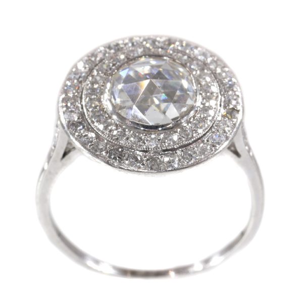 Antique Art Deco Rose Cut Diamond Platinum Ring