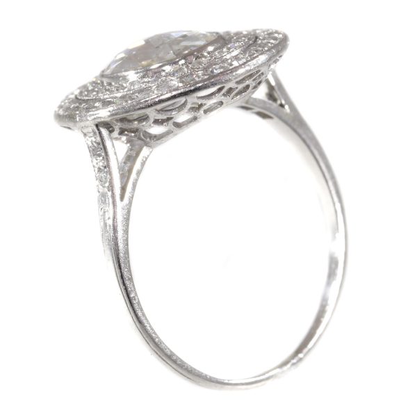Antique Art Deco Rose Cut Diamond Platinum Ring