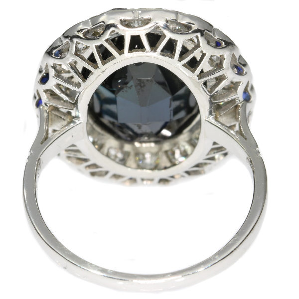 Antique Art Deco Sapphire Diamond Platinum Ring