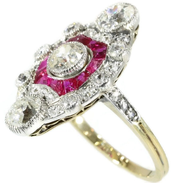 Antique Belle Epoque Diamond Ruby Ring