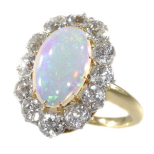 Antique Victorian Opal Diamond Conversion Ring and Pendant