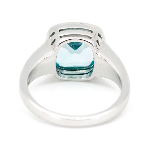 Art Deco Style Blue Topaz Diamond Ring