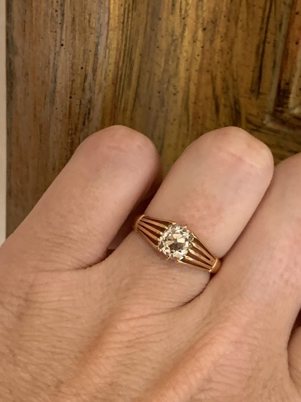 Old mine cushion cut diamond engagement ring victorian antique vintage