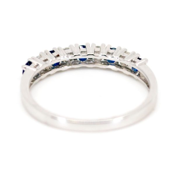 Modern Sapphire Diamond Half Eternity Ring