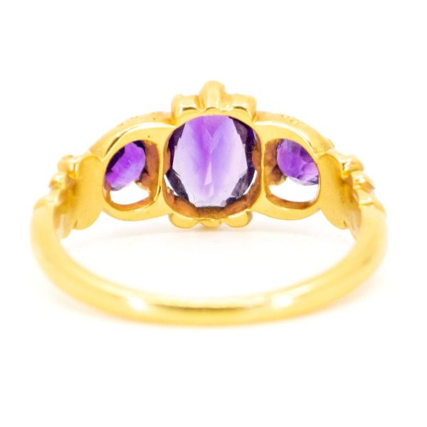 Vintage Amethyst Rose Cut Diamond Gold Ring