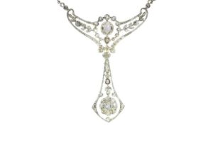 Belle Epoque Antique Diamond Pendant Necklace By Wolfers