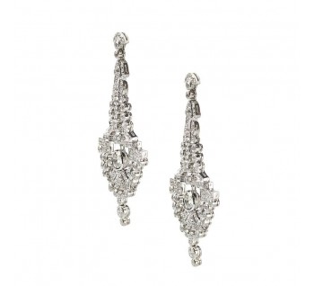 Diamond Chandelier Drop Earrings, 3.24 carats, set in Platinum