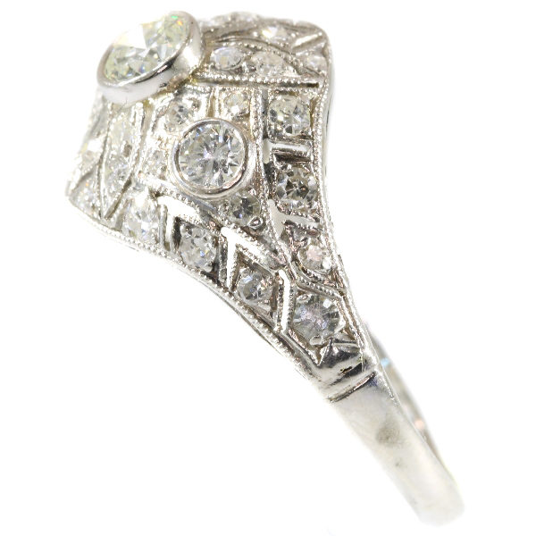 Antique Art Deco 1.74ct Old European Cut Diamond Ring