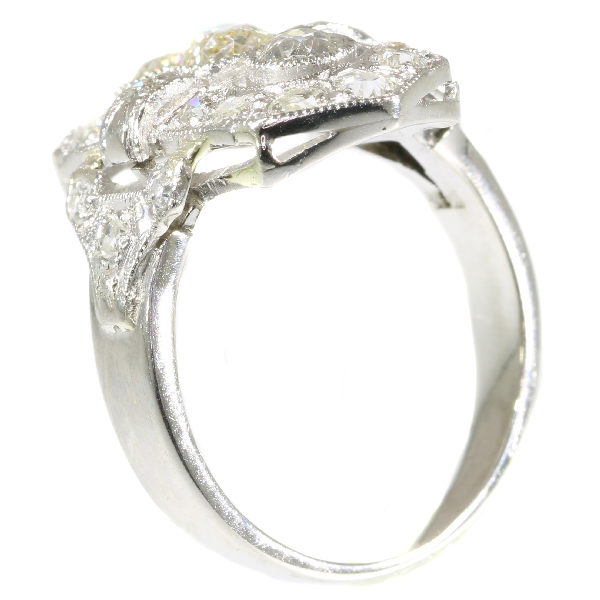 Antique Art Deco Old Brilliant Cut Diamond Platinum Ring