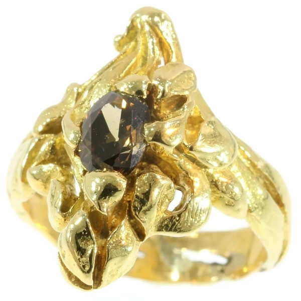 Antique Art Nouveau Diamond Flower Ring