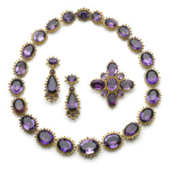 Antique Georgian Amethyst Gold Cannetille Suite - Jewellery Discovery