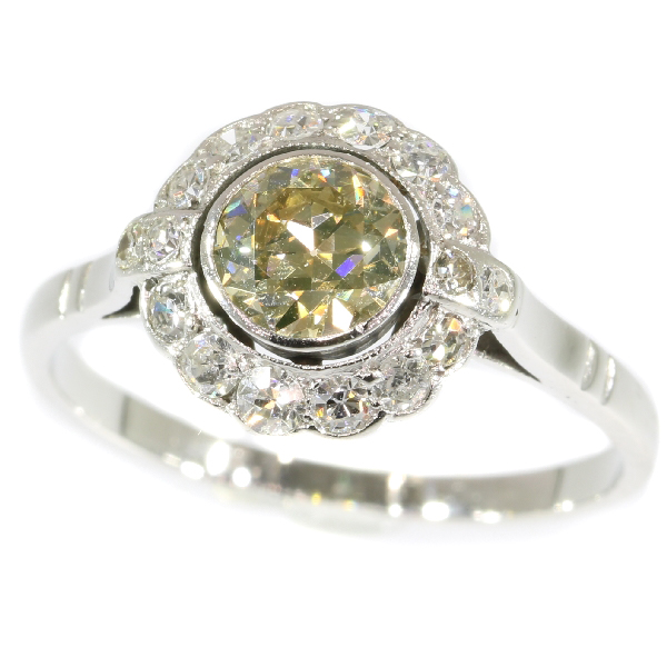 Vintage Champagne Diamond White Gold Ring - Jewellery Discovery