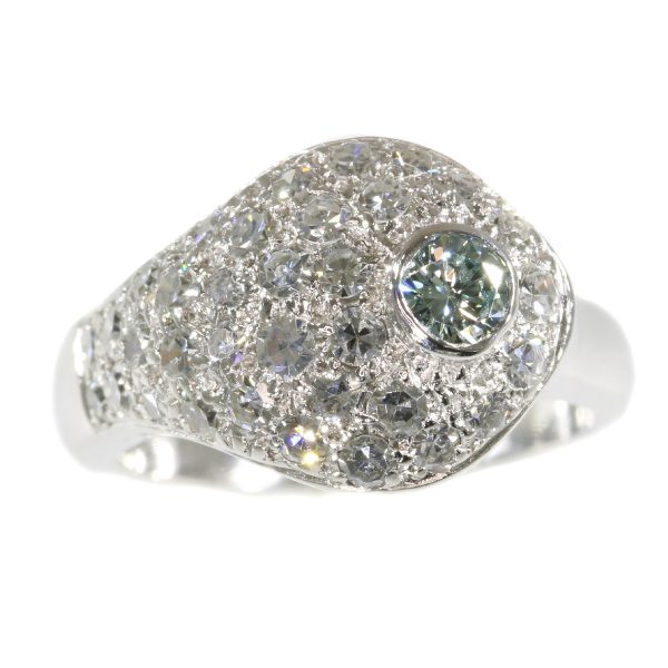 Vintage Light Blue Diamond Ring