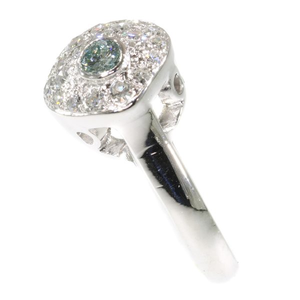Vintage Light Blue Diamond Ring